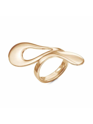 Кольцо серебро 925 пробы, покрытие - золочение, без вставок