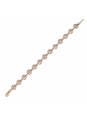 Браслет серебро 925 пробы, покрытие - золочение, вставка - фианит (недрагоценный камень)