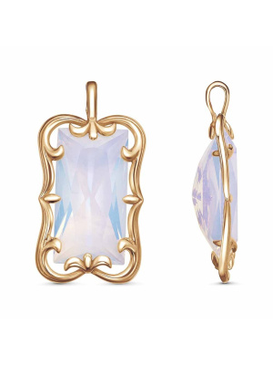 Подвеска бижутерия, покрытие - золочение, вставка - стекло ювелирное собственной огранки