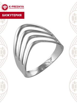 Кольцо бижутерия, покрытие - серебрение, без вставок
