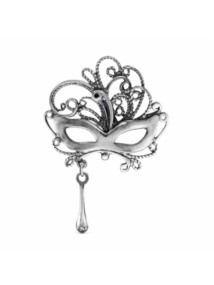 Брошь бижутерия, покрытие - серебрение с оксидированием, без вставок