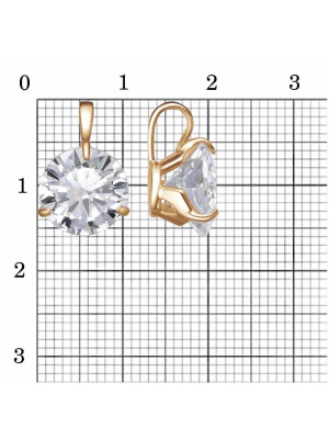 Подвеска бижутерия, покрытие - золочение, вставка - фианит (недрагоценный камень)