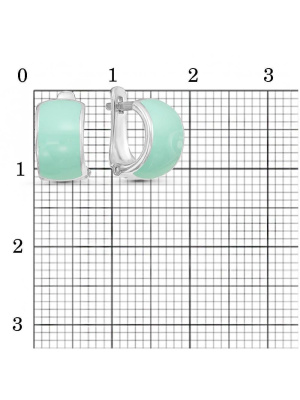 Серьги серебро 925 пробы, покрытие - родирование, отделка - эмаль, без вставок