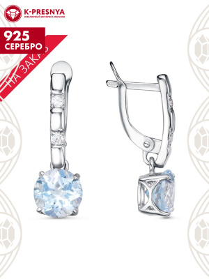 Серьги серебро 925 пробы, покрытие - родирование