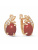 Серьги бижутерия, покрытие - золочение, вставка - искусственный коралл, стекло ювелирное preciosa