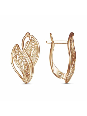 Серьги бижутерия, покрытие - золочение, без вставок