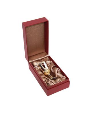 Рюмка серебро 925 пробы, покрытие - оксидирование, выборочное золочение, без вставок