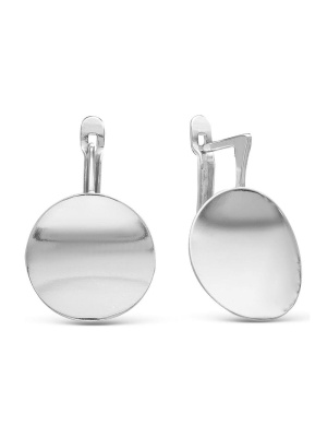 Серьги серебро 925 пробы, покрытие - платинирование, без вставок