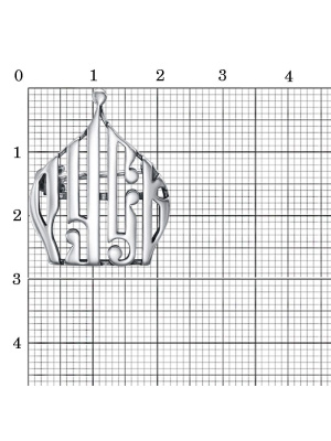 Брошь бижутерия, покрытие - серебрение с оксидированием, без вставок