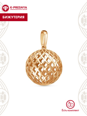 Подвеска бижутерия, покрытие - золочение, без вставок