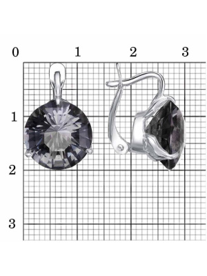 Серьги бижутерия, покрытие - серебрение, вставка - стекло ювелирное собственной огранки
