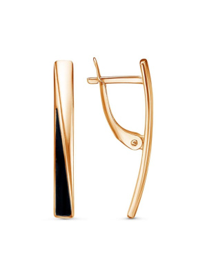 Серьги бижутерия, покрытие - золочение, отделка - эмаль, без вставок