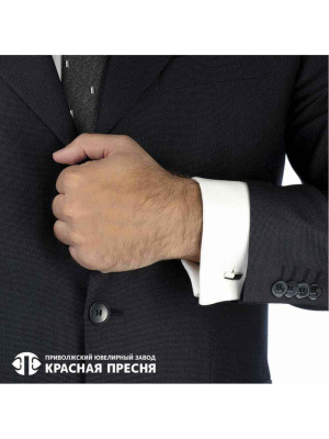 Запонки серебро 925 пробы, покрытие - родирование, без вставок