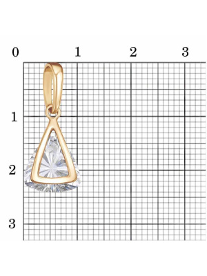 Подвеска серебро 925 пробы, покрытие - золочение, вставка - фианит (недрагоценный камень)