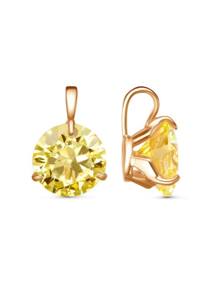 Подвеска бижутерия, покрытие - золочение, вставка - фианит (недрагоценный камень)