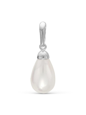 Подвеска серебро 925 пробы, покрытие - родирование, вставка - имитация жемчуга
