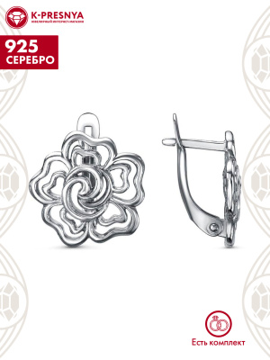 Серьги серебро 925 пробы, покрытие - оксидирование, без вставок