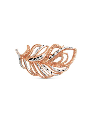 Брошь серебро 925 пробы, покрытие - золочение, отделка - алмазная грань, без вставок