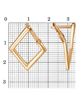 Серьги серебро 925 пробы, покрытие - золочение, без вставок