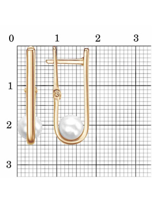Серьги серебро 925 пробы, покрытие - золочение, вставка - имитация жемчуга