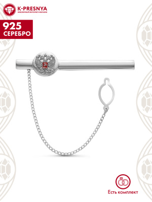 Зажим серебро 925 пробы, покрытие - оксидирование, отделка - эмаль, без вставок