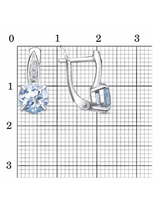 Серьги серебро 925 пробы, покрытие - родирование