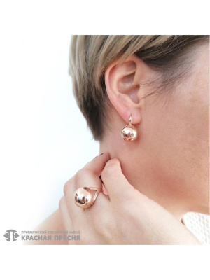 Серьги бижутерия, покрытие - золочение, без вставок