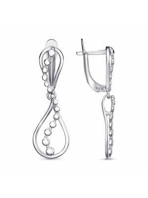 Серьги бижутерия, покрытие - серебрение с оксидированием, без вставок