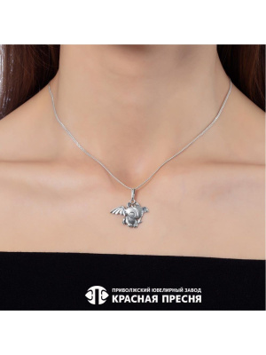 Подвеска бижутерия, покрытие - серебрение с оксидированием, без вставок