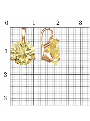 Подвеска бижутерия, покрытие - золочение, вставка - фианит (недрагоценный камень)