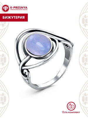 Кольцо бижутерия, покрытие - серебрение с оксидированием, вставка - стекло ювелирное собственной огранки