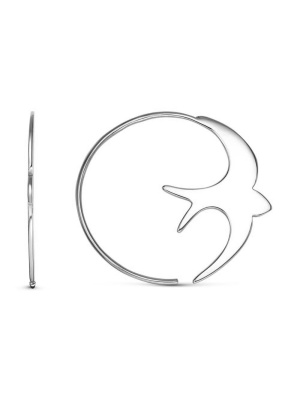 Серьги бижутерия, покрытие - платинирование, без вставок