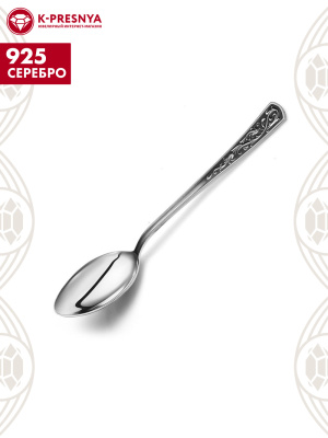 Ложка десертная "стиль" серебро 925 пробы, покрытие - оксидирование, без вставок