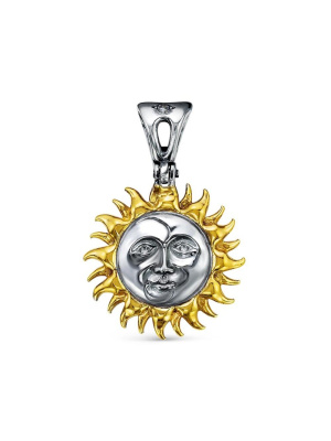 Подвеска серебро 925 пробы, покрытие - оксидирование, выборочное золочение, вставка - фианит (недрагоценный камень)