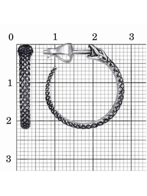 Серьги серебро 925 пробы, покрытие - оксидирование, без вставок