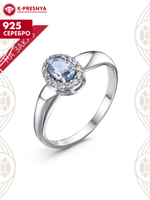 Кольцо серебро 925 пробы, покрытие - родирование