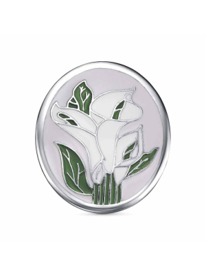 Брошь серебро 925 пробы, покрытие - платинирование, отделка - эмаль, без вставок