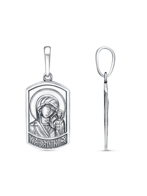 Подвеска "казанская" бижутерия, покрытие - серебрение с оксидированием, без вставок