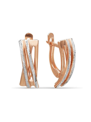 Серьги бижутерия, покрытие - золочение, отделка - алмазная грань, без вставок