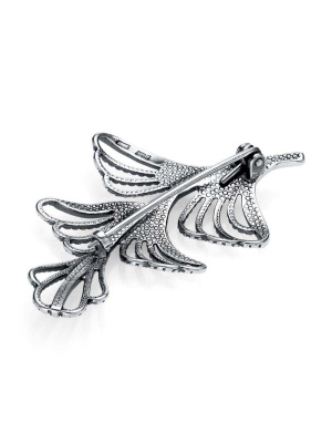 Брошь серебро 925 пробы, покрытие - оксидирование, отделка - алмазная грань, без вставок