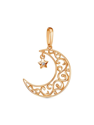 Подвеска бижутерия, покрытие - золочение, вставка - стекло ювелирное preciosa