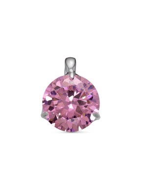 Подвеска бижутерия, покрытие - серебрение, вставка - фианит (недрагоценный камень)