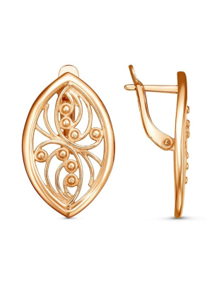 Серьги бижутерия, покрытие - золочение, без вставок