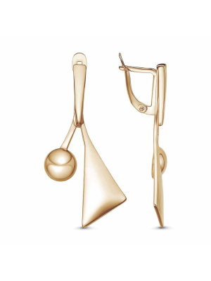 Серьги бижутерия, покрытие - золочение, без вставок