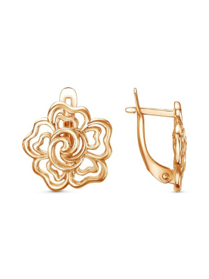 Серьги бижутерия, покрытие - золочение, без вставок