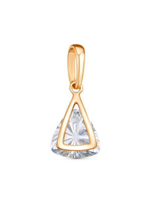 Подвеска серебро 925 пробы, покрытие - золочение, вставка - фианит (недрагоценный камень)