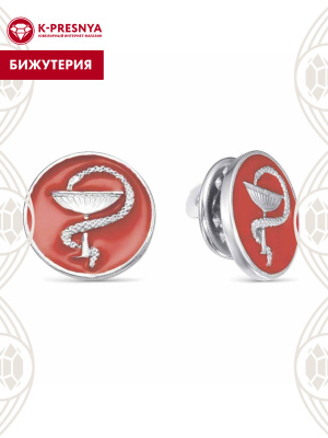 Значок бижутерия, покрытие - серебрение с оксидированием, отделка - эмаль, без вставок