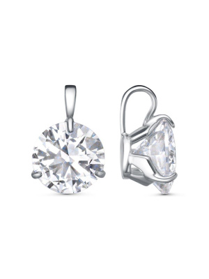 Подвеска серебро 925 пробы, покрытие - платинирование, вставка - фианит (недрагоценный камень)