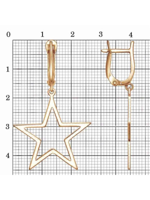 Серьги бижутерия, покрытие - золочение, без вставок