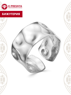 Кольцо бижутерия, покрытие - серебрение с оксидированием, без вставок